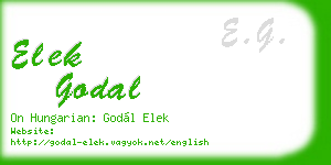 elek godal business card